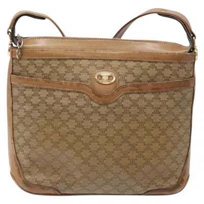 Pre-owned Celine Céline Triomphe Beige Canvas Shoulder Bag ()