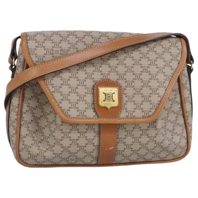 Pre-owned Celine Céline Triomphe Beige Canvas Shoulder Bag ()