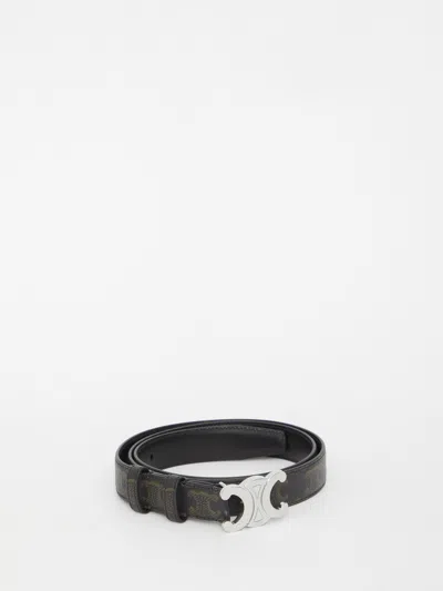 Celine Triomphe Belt In Black