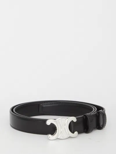 Celine Triomphe Belt In Black
