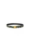 Celine Triomphe Belt 25 In Python In Green