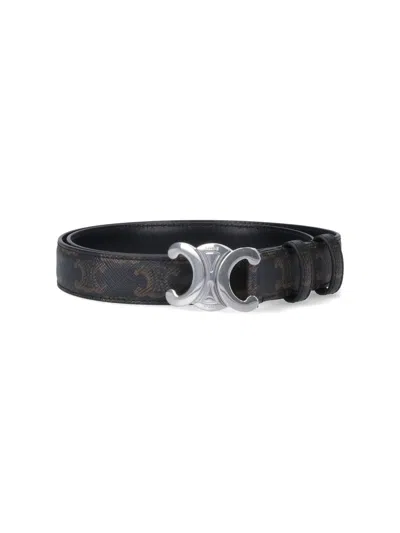 Celine Triomphe Belt In Black