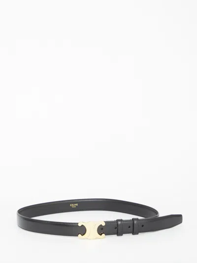 Celine Adjustable Fit Leather Belt In Black