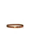 Celine Medium 25mm Triomphe Belt In Nubuck Calfskin In Brown