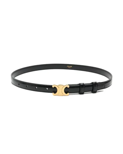 Pre-owned Celine Céline Triomphe Belt, Size 70 In Black