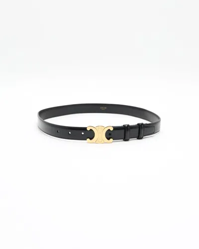 Celine Céline Triomphe Belt Size 75 In Black
