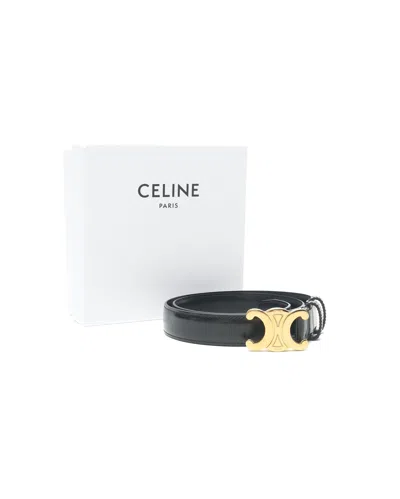 Celine Céline Triomphe Belt, Size 75 In Black