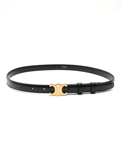 Pre-owned Celine Céline Triomphe Belt, Size 75 In Black