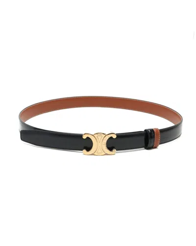 Pre-owned Celine Céline Triomphe Belt, Size 80 In Black