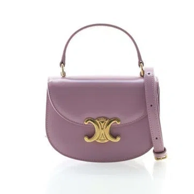 Pre-owned Celine Triomphe Besace Clea Flap Bag Mini 2023 In Purple