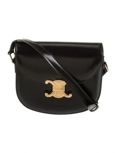 Pre-owned Celine Triomphe Besace Triomphe Teen 2023 In Black