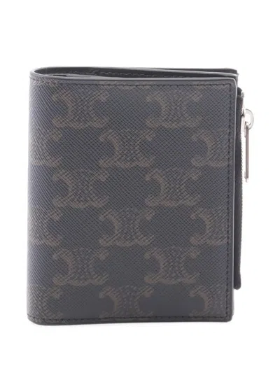 Pre-owned Celine Triomphe Bi-fold Wallet In Black