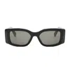 Celine Triomphe Acetate Rectangle Sunglasses In Black