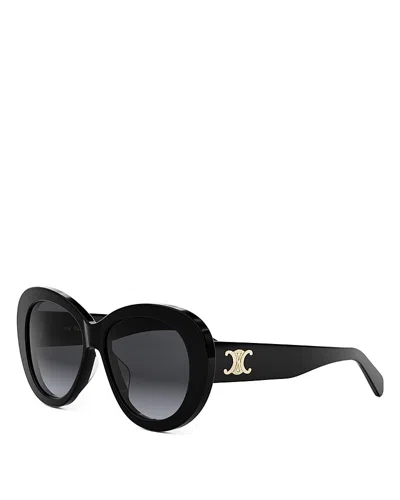 CELINE TRIOMPHE BLACK BUTTERFLY SUNGLASSES, 55MM