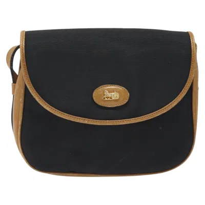 Pre-owned Celine Céline Triomphe Black Canvas Shoulder Bag ()