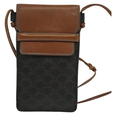 Pre-owned Celine Céline Triomphe Black Canvas Shoulder Bag ()