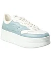 Celine Triomphe Block Leather Platform Sneaker In Blue