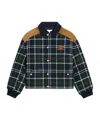 Celine Triomphe Blouson Jacket In Tartan Wool In Multi