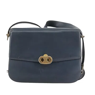 Pre-owned Celine Céline Triomphe Blue Leather Shoulder Bag ()