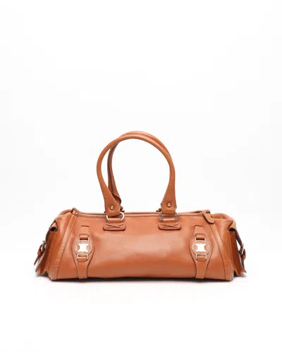 Celine Céline Triomphe Boston Bag In Brown