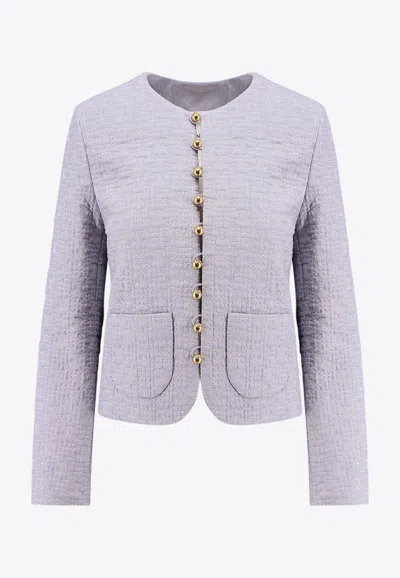 Celine Triomphe Boutis Chelsea Striped Jacket In Blue