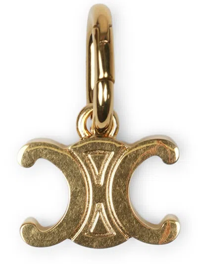 Celine Triomphe Brass Charm Bracelet In Gold