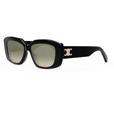Celine Triomphe Brown Gradient Rectangular Ladies Sunglasses Cl40216u 01f 55 In ["brown","black"]