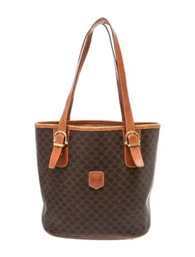 Pre-owned Celine Triomphe Brown Macadam Triomphe Monogram Tote Bag