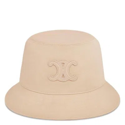 Celine Triomphe Bucket Hat In Cotton Gabardine In Neutral