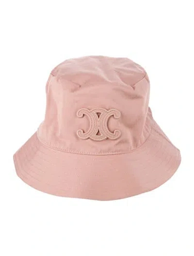 Pre-owned Celine Triomphe Bucket Hat W/tags In Pink
