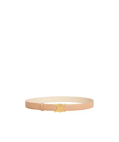 Celine Triomphe Buckle  Reversible Strap 25mm In Metallic