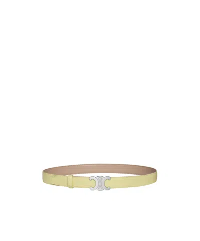 Celine Triomphe Buckle  Reversible Strap 25mm In Nude