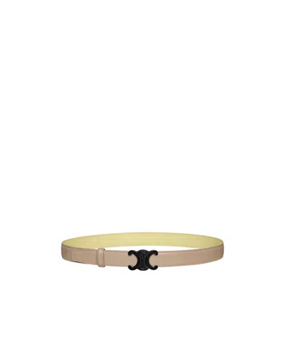 Celine Triomphe Buckle  Reversible Strap 25mm In Nude