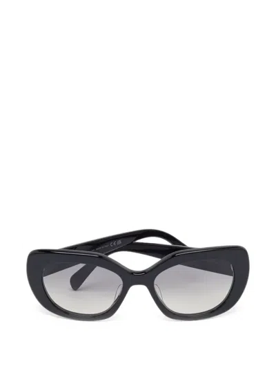 Pre-owned Celine Triomphe Butterfly-frame Sunglasses In Black