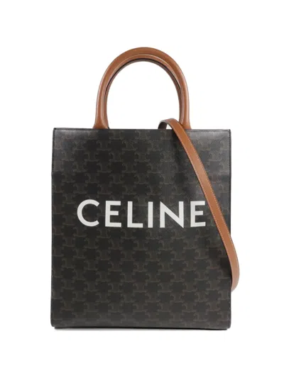 Pre-owned Celine Triomphe Cabas Tote Bag In Brown