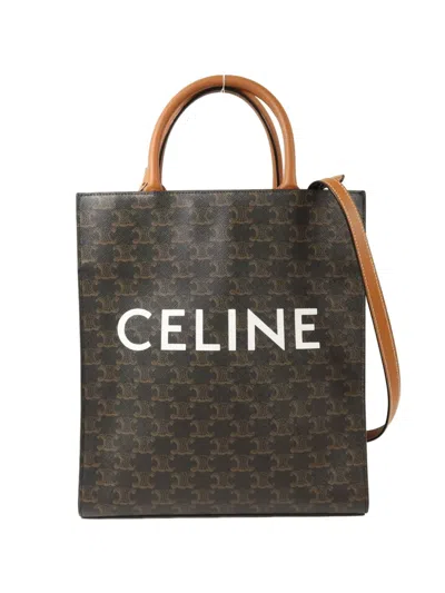 Pre-owned Celine Triomphe Cabas Tote Bag In Brown