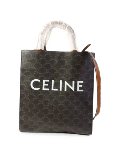 Pre-owned Celine Triomphe Cabas Tote Bag In Brown