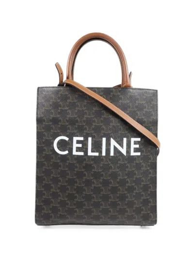Pre-owned Celine Triomphe Cabas Tote Bag In Brown