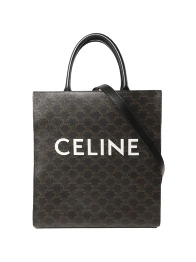 Pre-owned Celine Triomphe Cabas Tote Bag In Brown