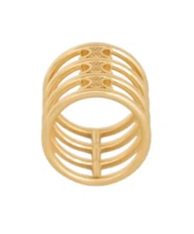 Celine Triomphe Cage Ring In Yellow