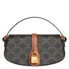 Celine Tabou Triomphe Canvas Logo-printed Shoulder Bag In Brown