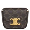 Celine Triomphe Canvas And Calfskin Mini Claude Bag In Brown