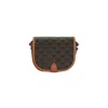 Celine Medium Folco Bag In Triomphe Canvas And Calfskin In Beige