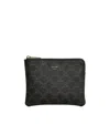 Celine Triomphe Canvas Artificial Leather Change Card Bag In Black
