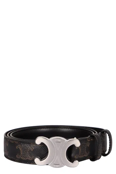 Celine Triomphe Canvas Belt In Yellow