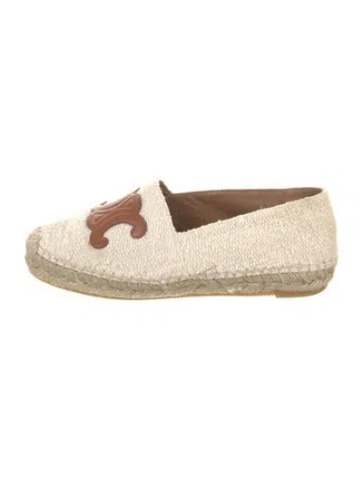 Pre-owned Celine Triomphe Canvas Espadrilles In Neutral