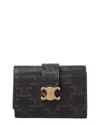 Celine Triomphe Canvas Fine Strap Wallet In Brown