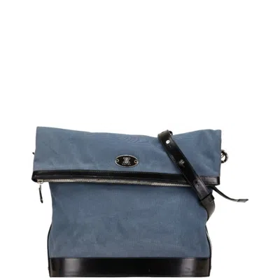 Pre-owned Celine Triomphe Canvas Shoulder Bag () In Blue