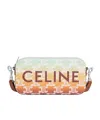 Celine Triomphe Canvas Sunset Shoulder Bag In White