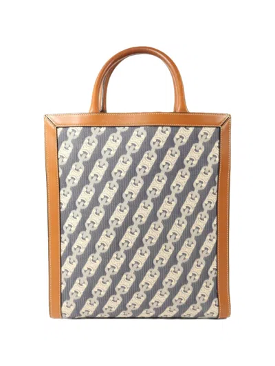 Pre-owned Celine Triomphe Canvas Tote Bag In Blue